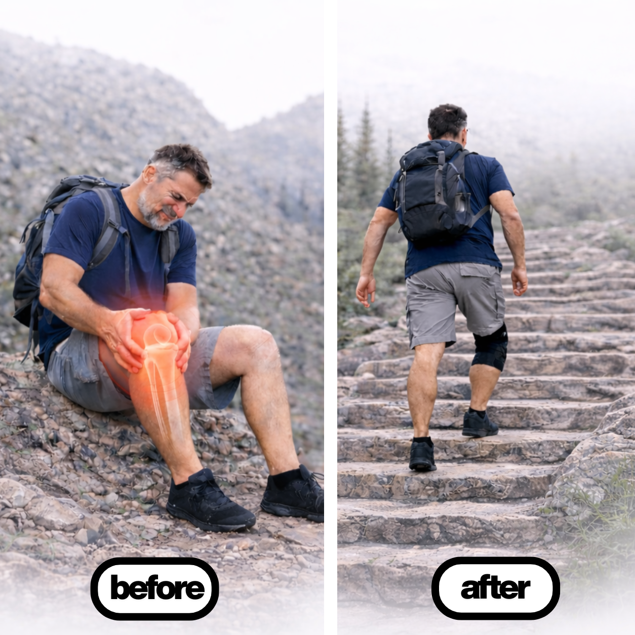 Before and after using FlexLock Sleeve